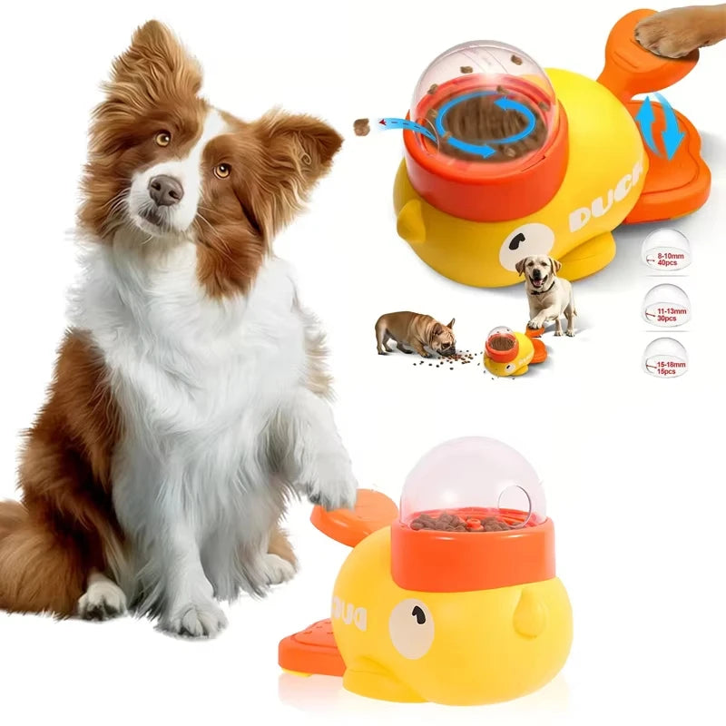 Interactive Duck Dog Puzzle Feeder Food Dispenser