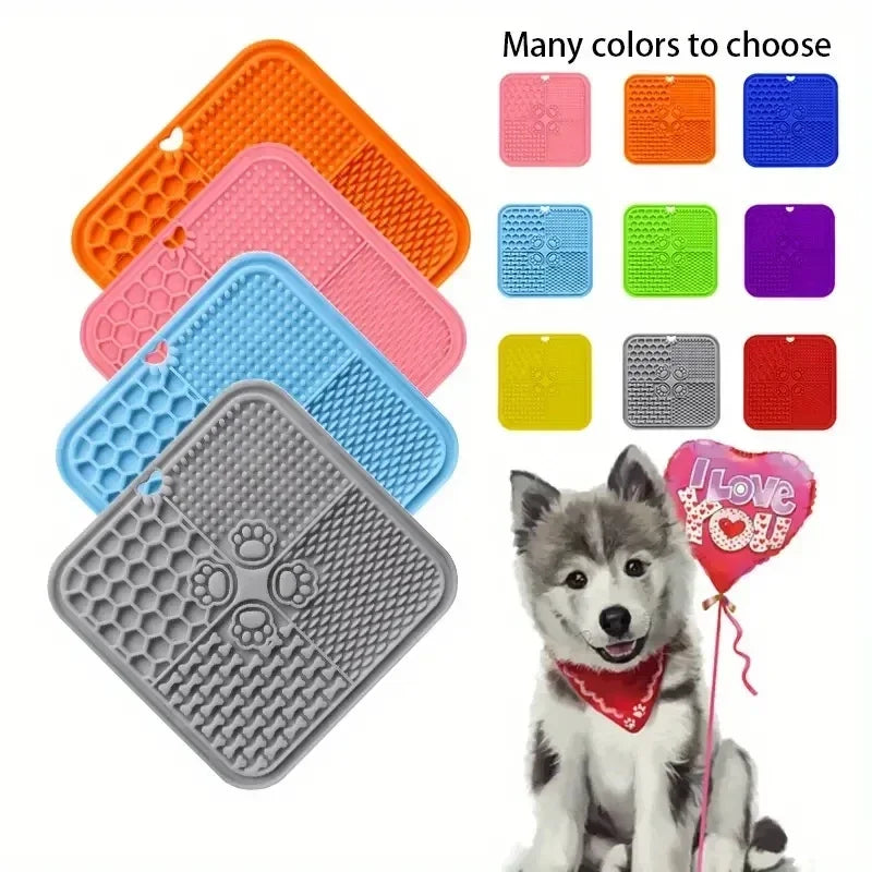 Silicone Pet Lick Mat Slow Feeder With Suction Cups