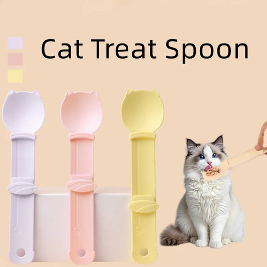 Cat Treat Strip Feeder Spoon for Wet and Liquid Food