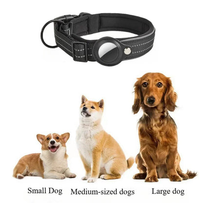 Reflective AirTag Dog Collar With Padded Nylon Design