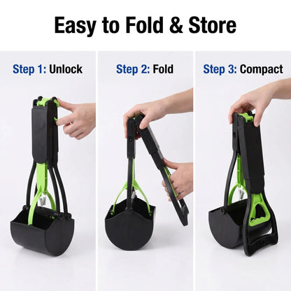 Folding Dog Pooper Scooper with Long Handle 70 cm