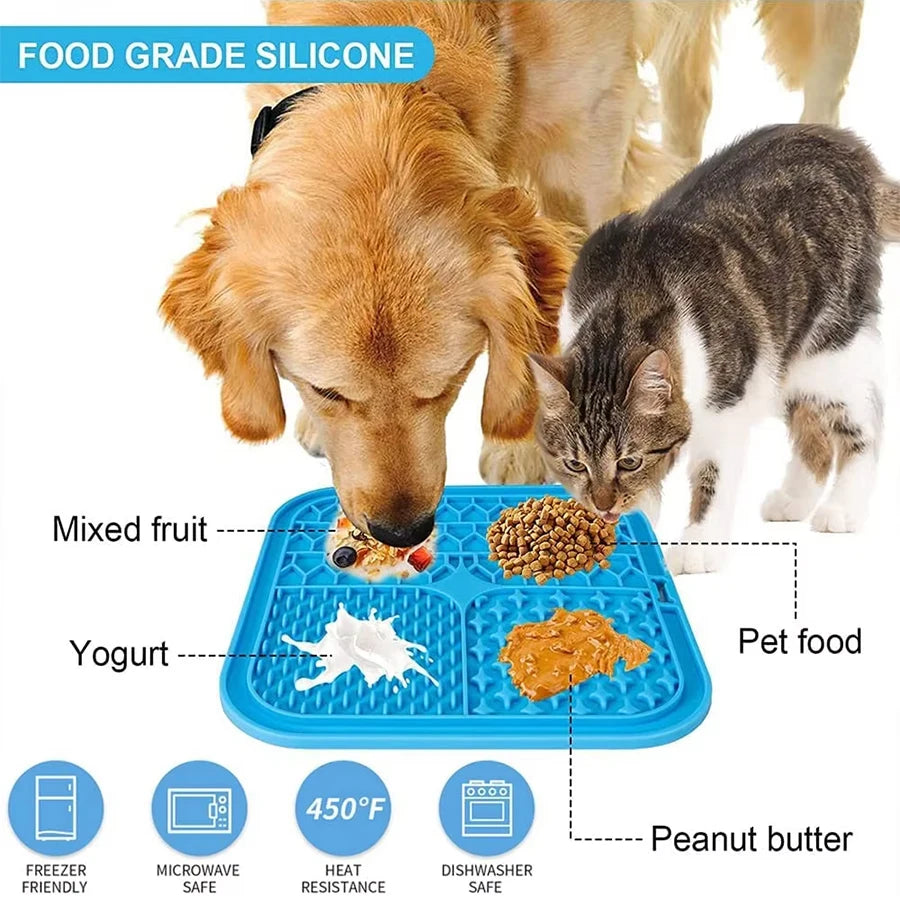 Silicone Pet Lick Mat Slow Feeder With Suction Cups