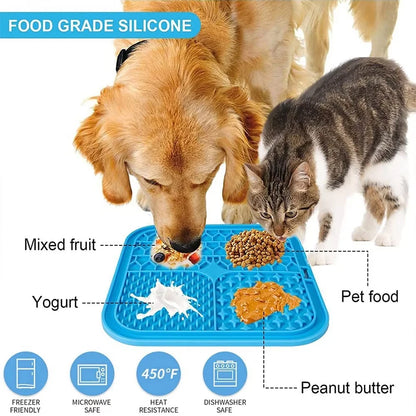 Silicone Pet Lick Mat Slow Feeder With Suction Cups