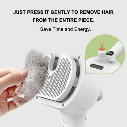 Electric Pet Grooming Brush with Spray for Cats and Dogs