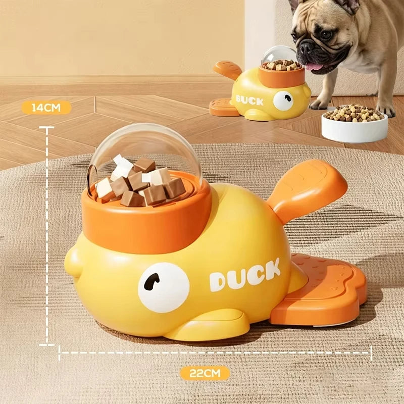 Interactive Duck Dog Puzzle Feeder Food Dispenser