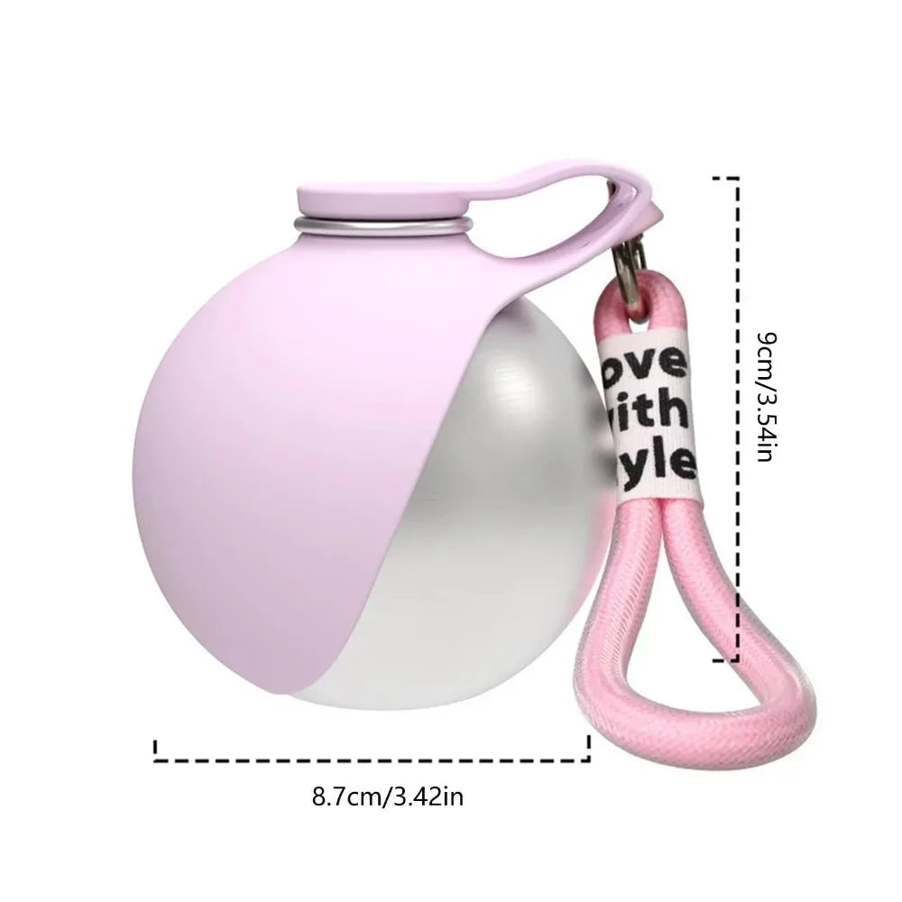 Stainless Steel Dog Water Bottle with Silicone Bowl 285 ml