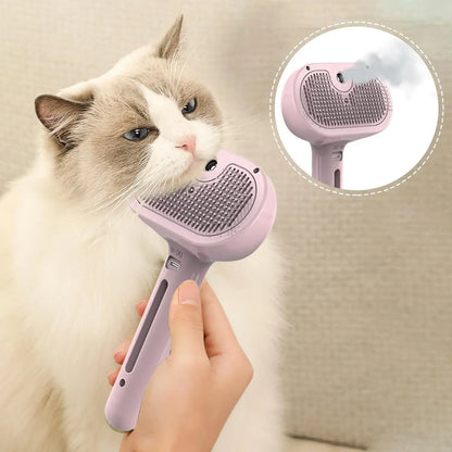 Electric Pet Grooming Brush with Spray for Cats and Dogs