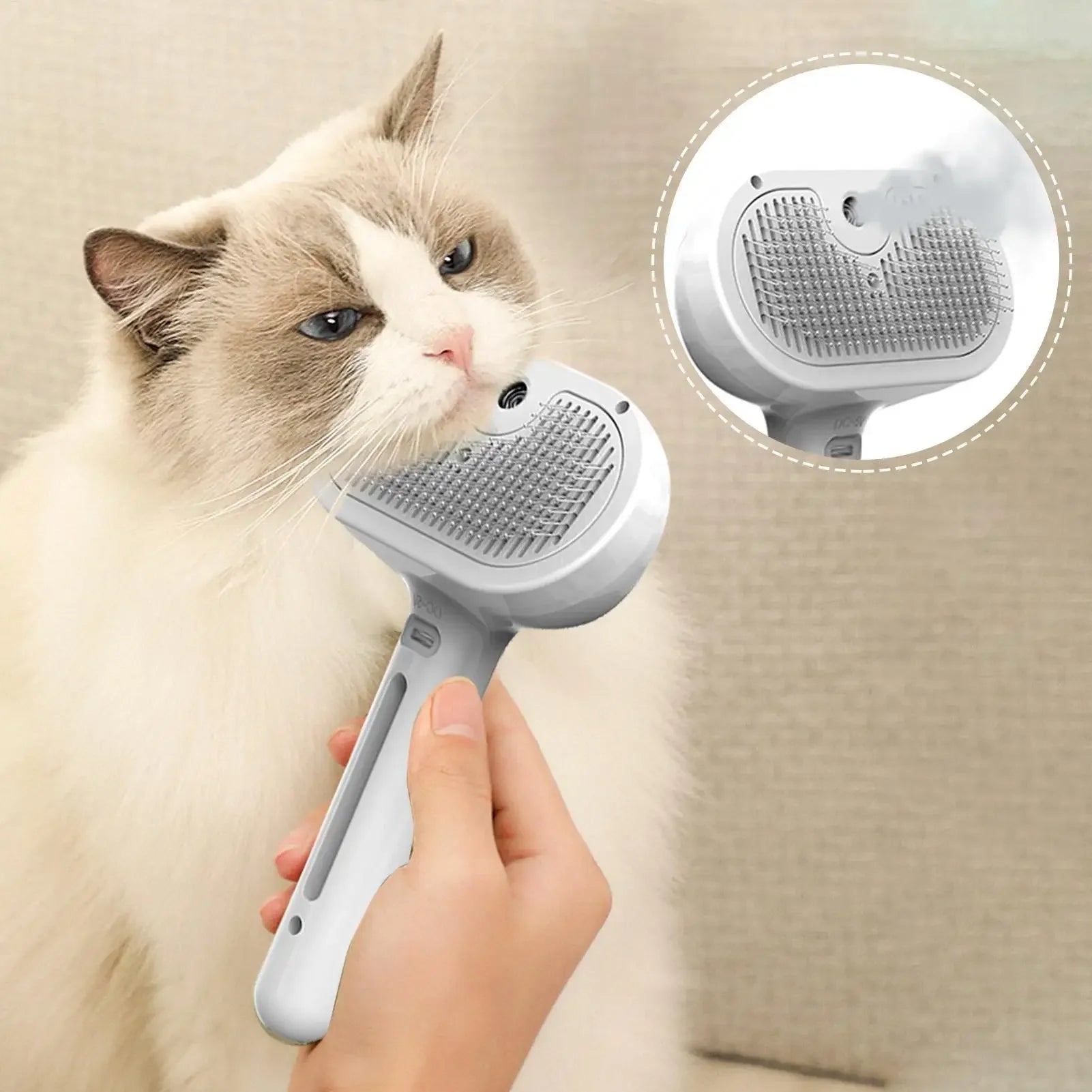 Electric Pet Grooming Brush with Spray for Cats and Dogs