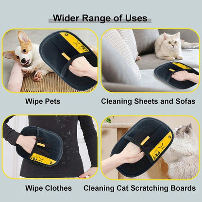 2-in-1 Pet Hair Removal Mitt with Lint Roller