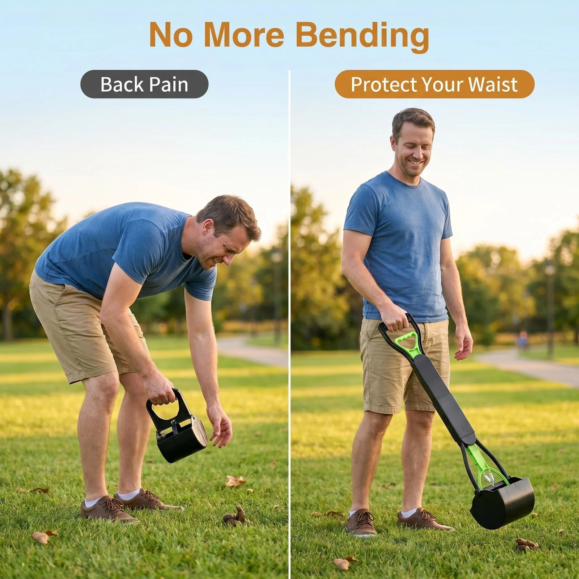 Folding Dog Pooper Scooper with Long Handle 70 cm