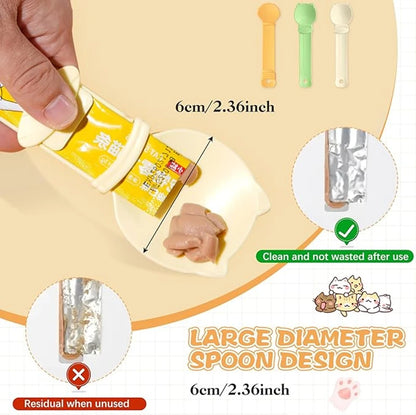 Cat Treat Strip Feeder Spoon for Wet and Liquid Food
